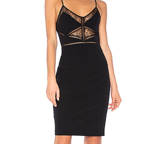 BARDOT 8 NWT Jayne Black Lace Insert Pencil Dress Rockabilly Pin-up - Picture 7 of 13